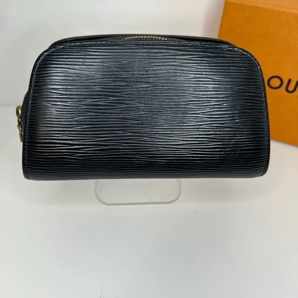 Louis Vuitton Black Epi Leather Cosmetic Pouch